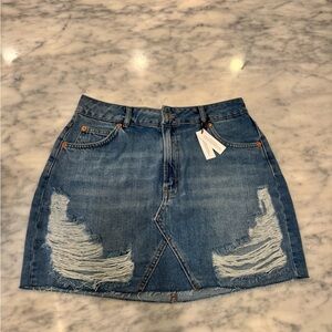 Topshop Blue Pencil Mini Skirt